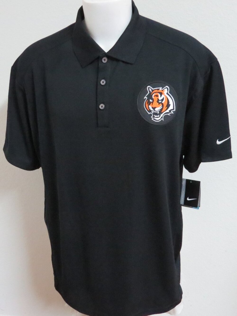 New M-3XL BENGALS Black Nike Dri-Fit Men's #02G Polo Shirt